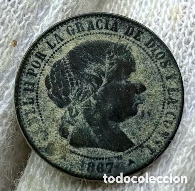 Monedas de Espa&ntilde;a: Moneda 1/2 C&eacute;ntimo Escudo 1867 Segovia. Isabel II