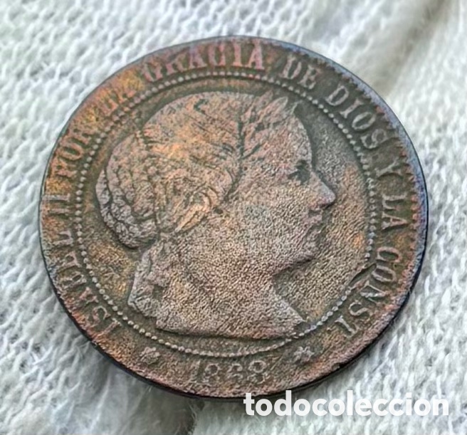 Monedas de Espa&ntilde;a: Moneda 1/2 C&eacute;ntimo Escudo 1868 Sevilla. Isabel II