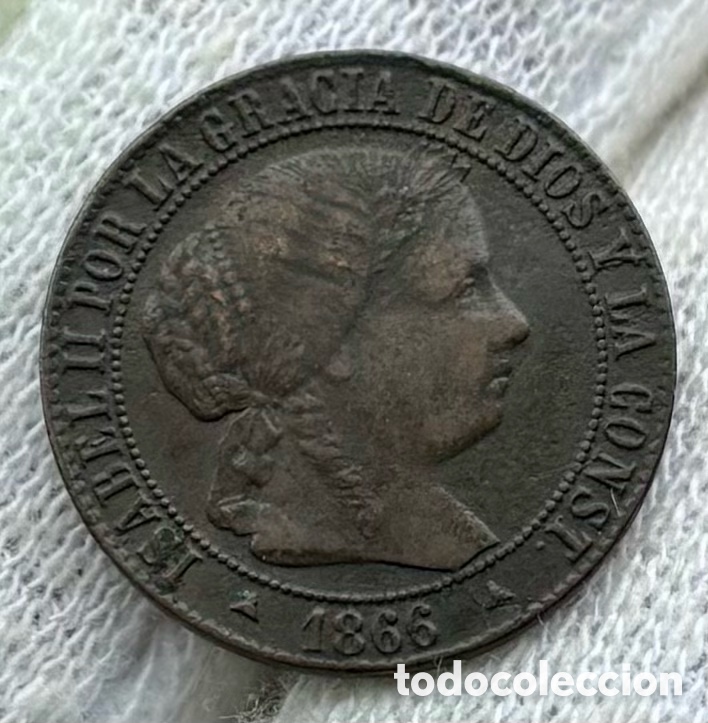 Monedas de Espa&ntilde;a: Moneda 1 C&eacute;ntimo Escudo 1866 OM. Segovia. Isabel II