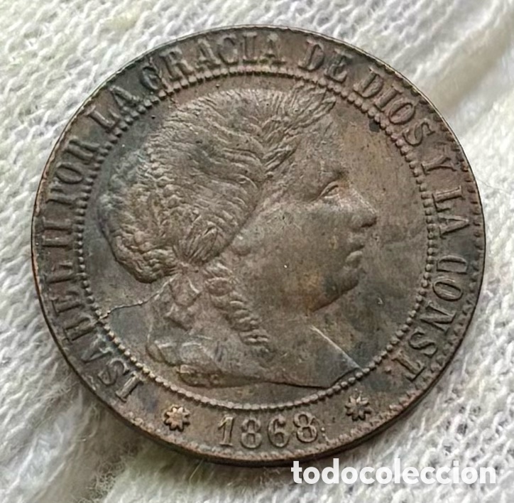Monedas de Espa&ntilde;a: Moneda 1 C&eacute;ntimo Escudo 1868 Barcelona. Isabel II
