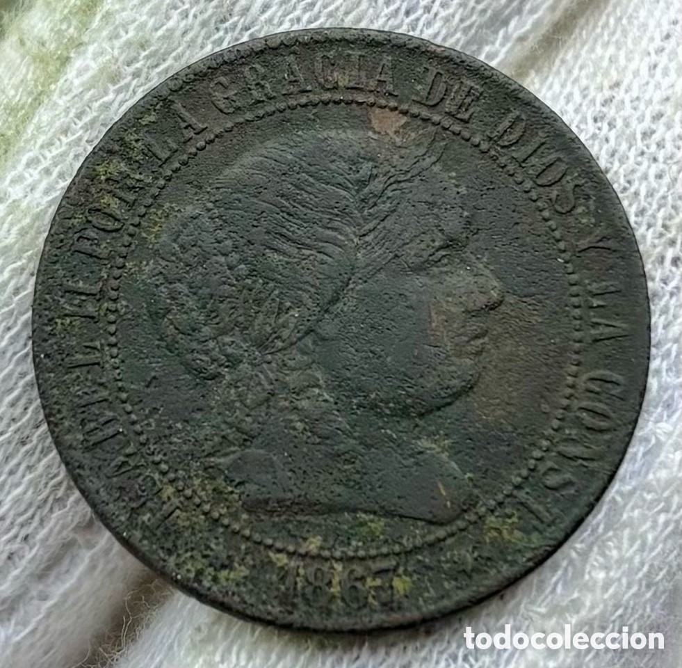 Monedas de Espa&ntilde;a: Moneda 2 1/2 C&eacute;ntimos Escudo 1867 Sevilla. Isabel II