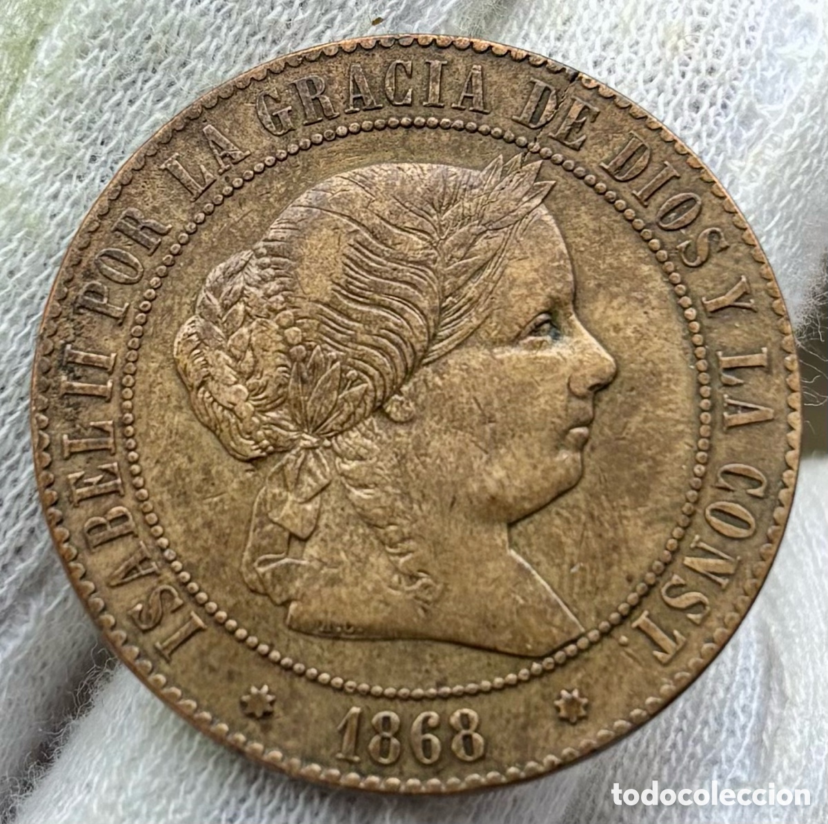 Monedas de Espa&ntilde;a: Moneda 5 Centimos Escudo 1868 Sevilla. Isabel II