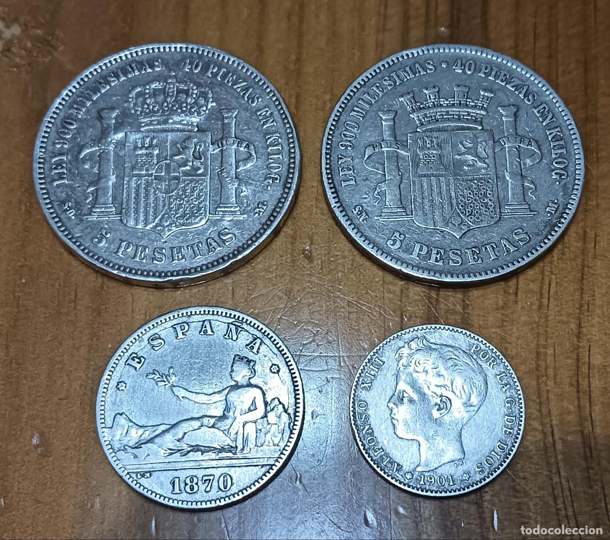 Monedas de Espa&ntilde;a: LOTE MONEDAS PLATA S.XIX
