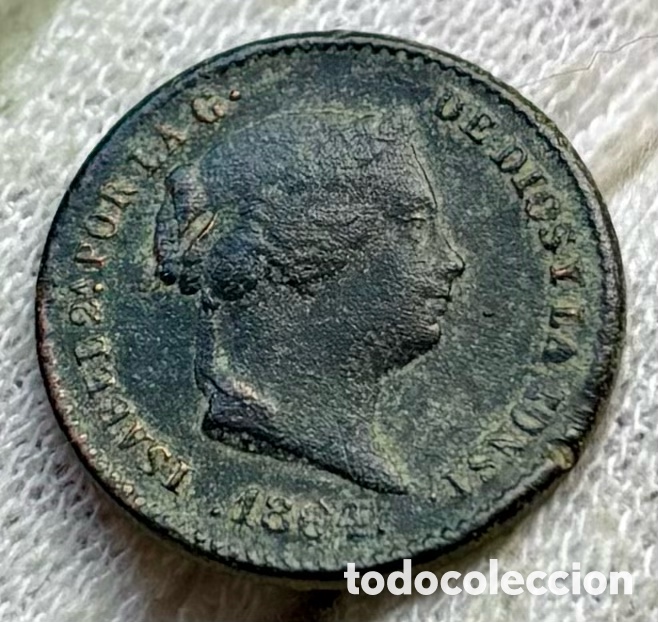 Monedas de Espa&ntilde;a: Moneda 5 Centimos de Real 1864 Segovia. Isabel II