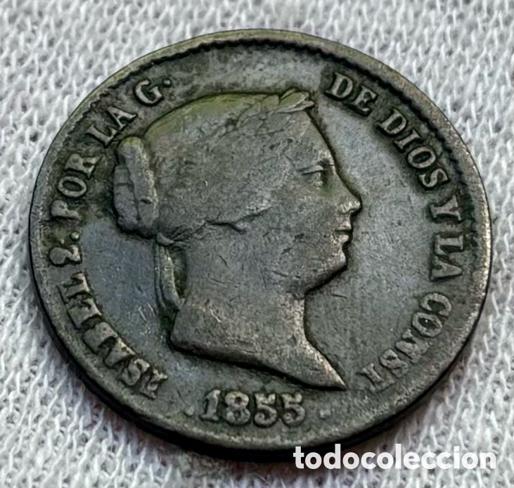 Monedas de Espa&ntilde;a: Moneda 10 Centimos de Real 1855 Segovia. Isabel II
