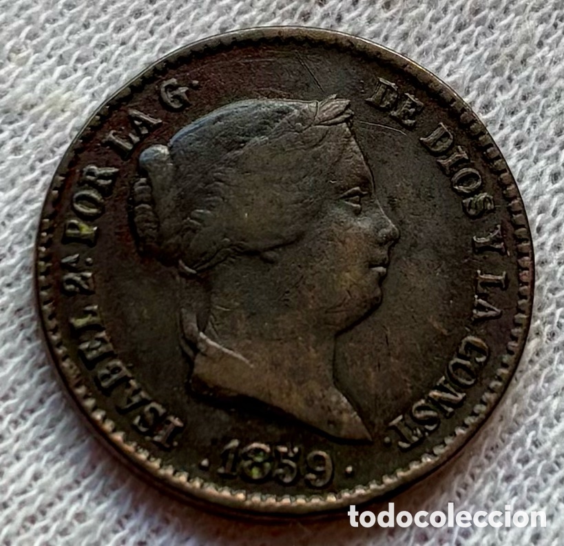 Monedas de Espa&ntilde;a: Moneda 10 Centimos de Real 1859 Segovia. Isabel II