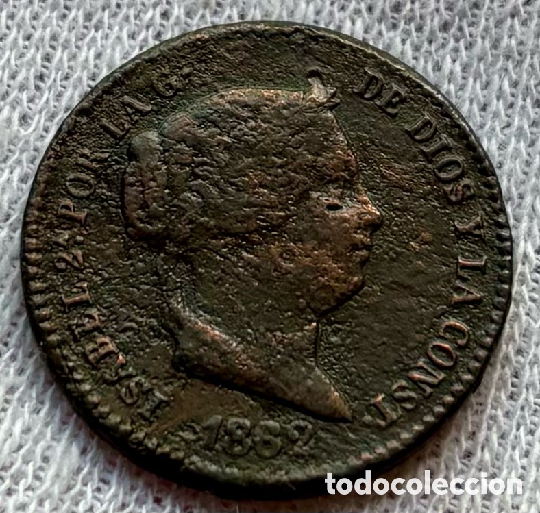 Monedas de Espa&ntilde;a: Moneda 10 Centimos de Real 1862 Segovia. Isabel II
