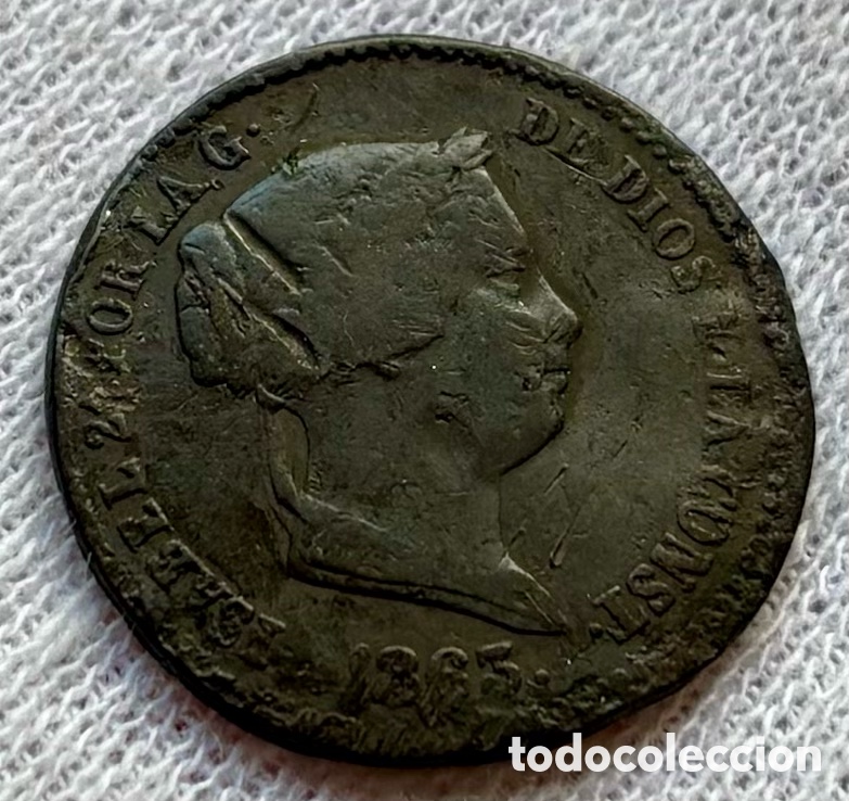 Monedas de Espa&ntilde;a: Moneda 10 Centimos de Real 1863 Segovia. Isabel II