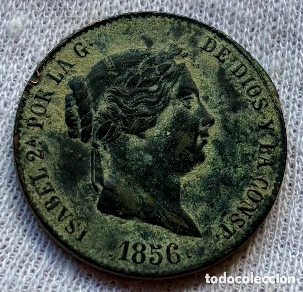 Monedas de Espa&ntilde;a: Moneda 25 Centimos de Real 1856 Segovia. Isabel II