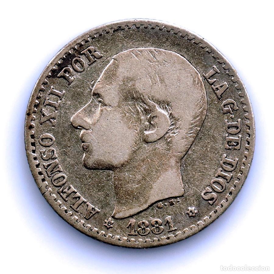 Monedas de Espa&ntilde;a: SC-Spain-. Alfonso XII. 50 C&eacute;ntimos 1881*8-1. Madrid. Plata 2,5 g.