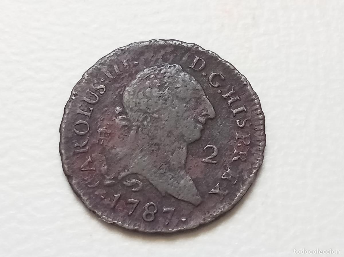 Monedas de Espa&ntilde;a: CARLOS III 2 MARAVED&Iacute;S 1787 SEGOVIA BC+