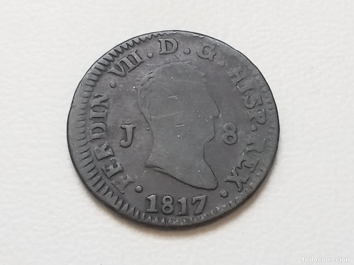 Monedas de Espa&ntilde;a: FERNANDO VII 8 MARAVED&Iacute;S 1817 JUBIA BC+