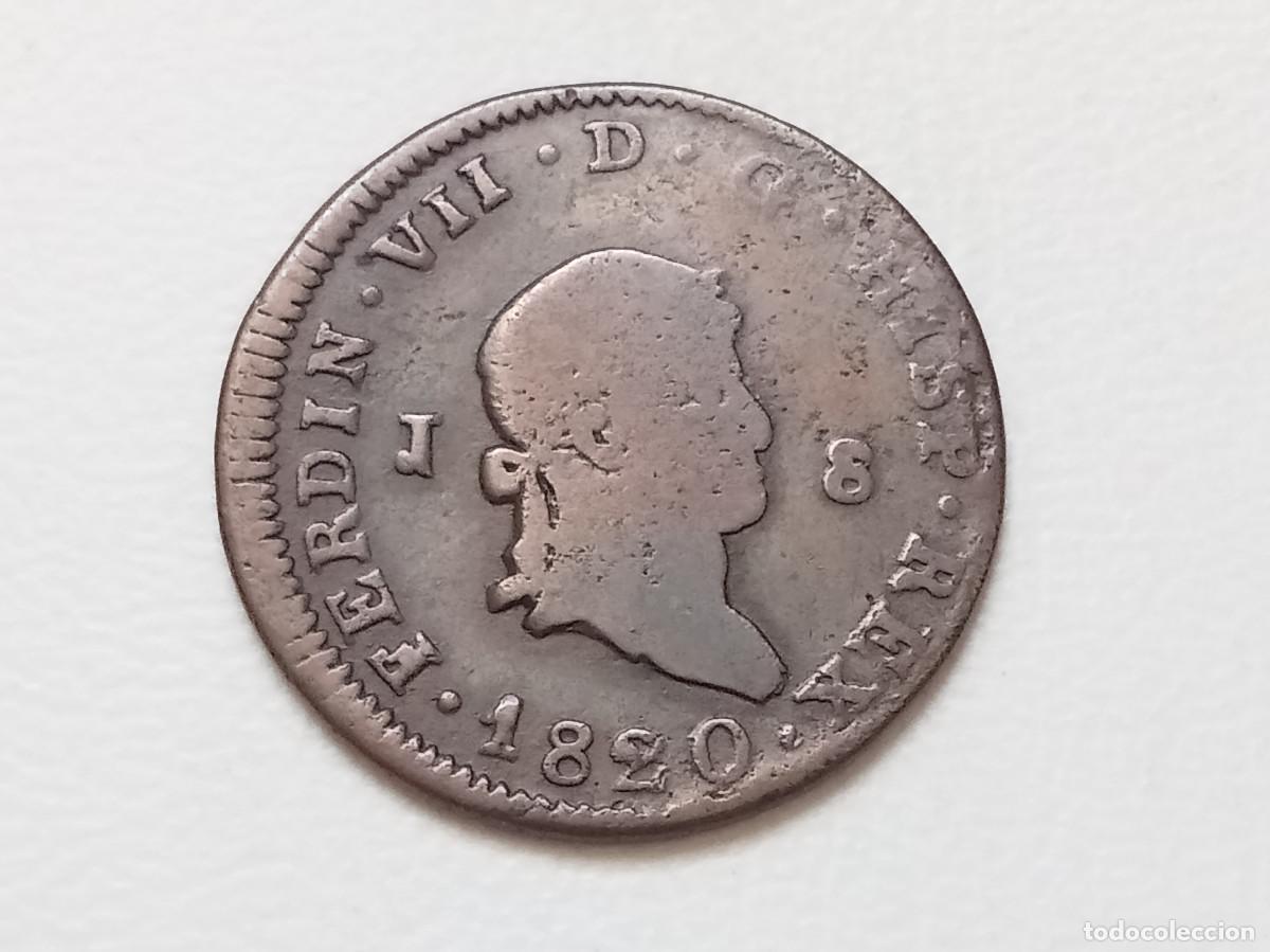 Monedas de Espa&ntilde;a: FERNANDO VII 8 MARAVED&Iacute;S 1820 JUBIA BC+/BC