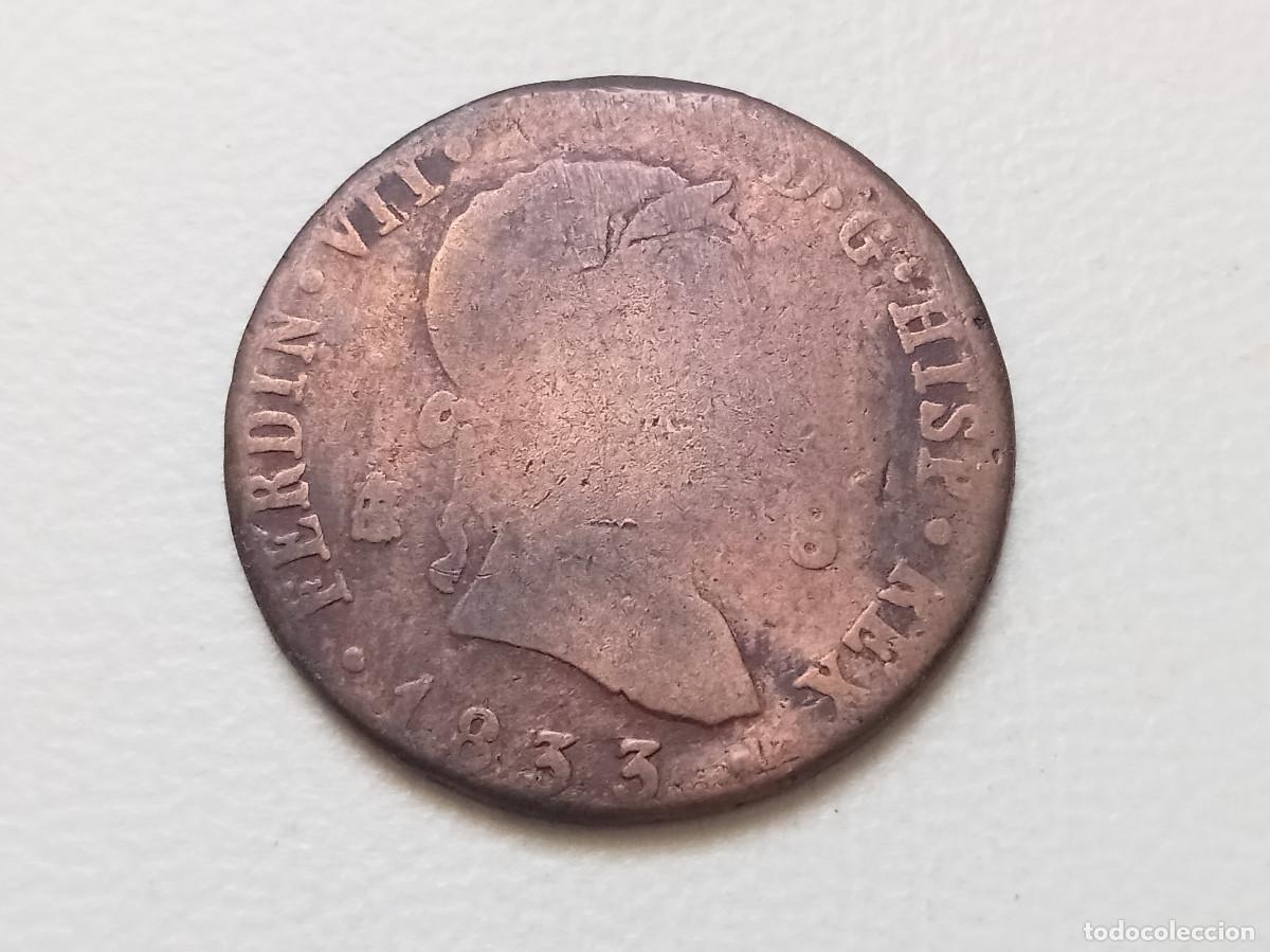 Monedas de Espa&ntilde;a: FERNANDO VII 8 MARAVED&Iacute;S 1833 SEGOVIA RC