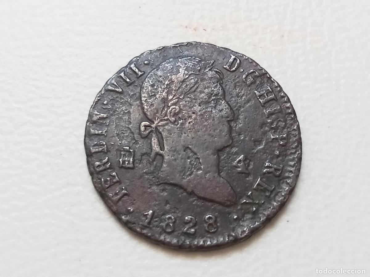 Monedas de Espa&ntilde;a: FERNANDO VII 4 MARAVED&Iacute;S 1828 SEGOVIA BC+
