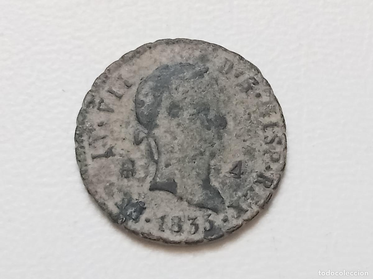 Monedas de Espa&ntilde;a: FERNANDO VII 4 MARAVED&Iacute;S 1833 SEGOVIA BC/BC+
