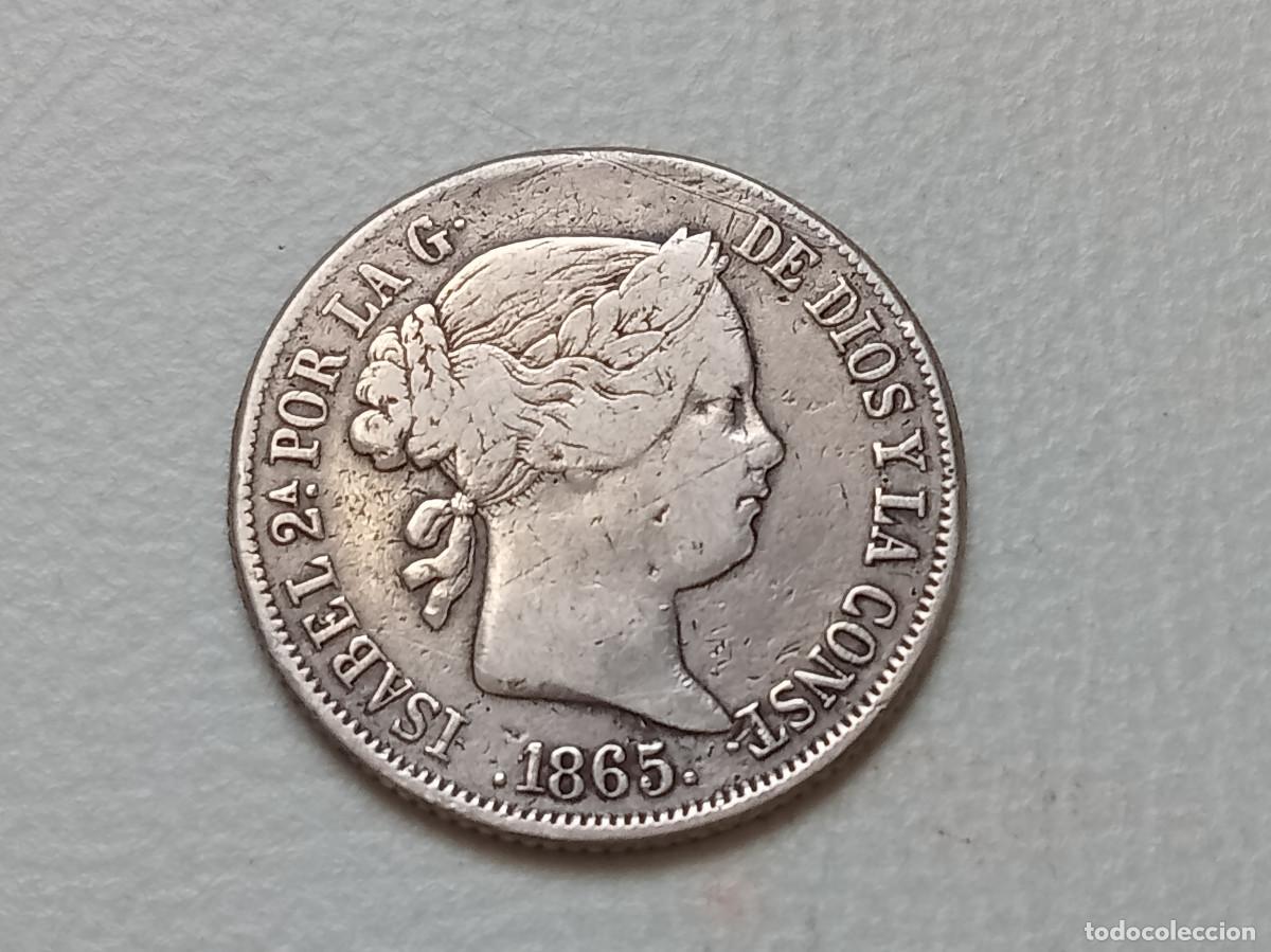 Monedas de Espa&ntilde;a: ISABEL II 40 C&Eacute;NTIMOS DE ESCUDO PLATA 1865 MADRID MBC-/BC+