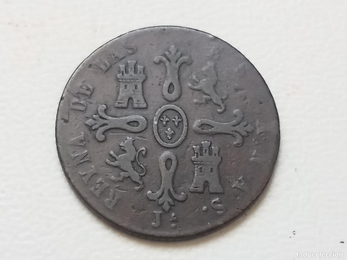 Monedas de Espa&ntilde;a: ISABEL II 8 MARAVED&Iacute;S 1847 JUBIA BC+ - Foto 2