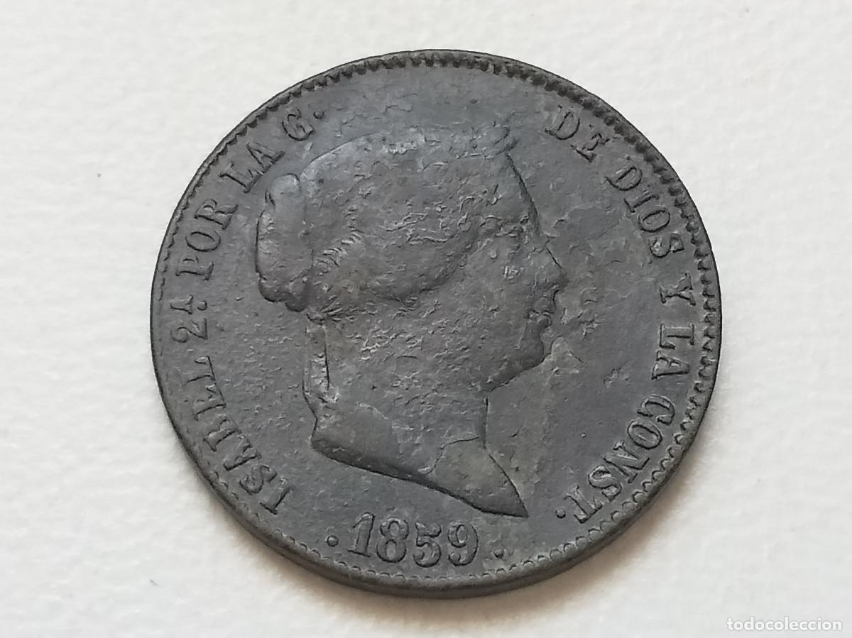 Monedas de Espa&ntilde;a: ISABEL II 25 C&Eacute;NTIMOS DE REAL 1859 SEGOVIA BC/BC+