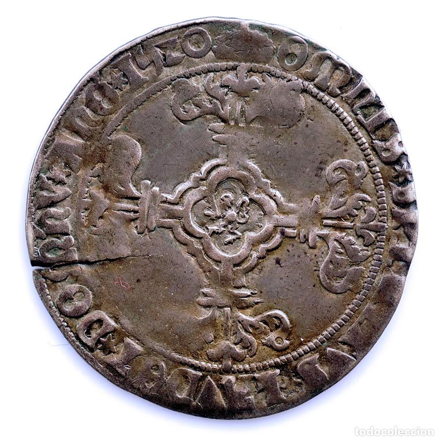 Monedas de Espa&ntilde;a: SC. VARIANTE-Felipe I &rdquo;El Hermoso&rdquo; Doble Patard 1520 Amberes. Plata 3 g. RARA