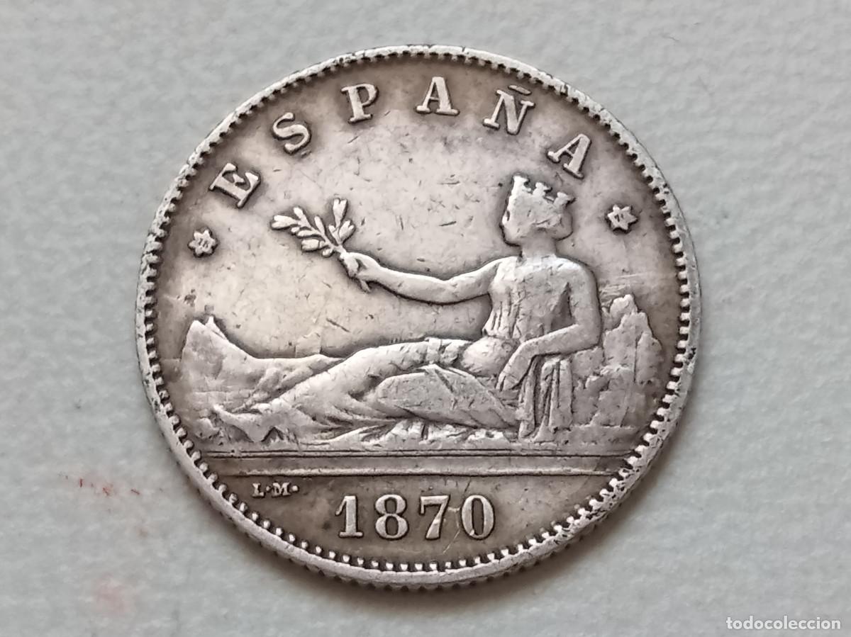 Monedas de Espa&ntilde;a: GOBIERNO PROVISIONAL 1 PESETA PLATA 1870 SNM *(18-70) MBC-