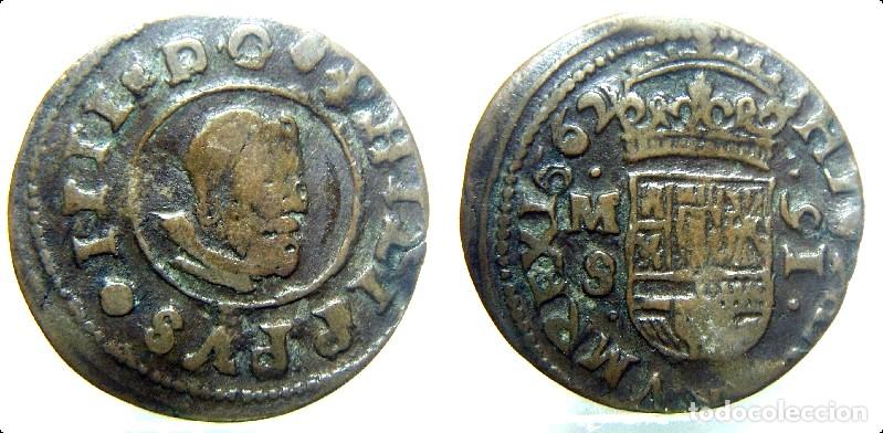 Monedas de Espa&ntilde;a: Moneda de Felipe IV 16 maravedis 1662 Madrid S