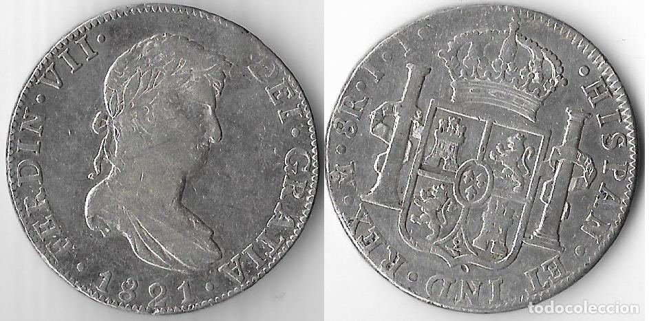 Monedas de Espa&ntilde;a: ESPA&Ntilde;A - FERNANDO VII -1821 8 REALES MEXICO