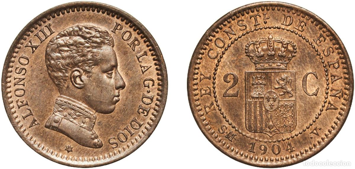 Monedas de Espa&ntilde;a: 2 Centimos - Alfonso XIII (4th portrait) 1904 0-4 SMV