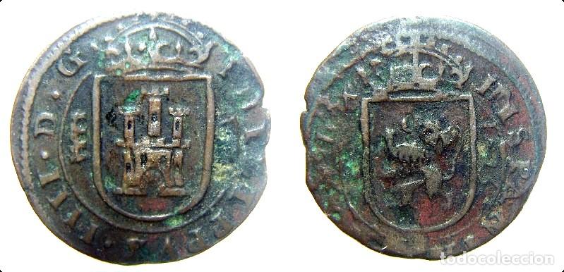 Monedas de Espa&ntilde;a: Moneda de Felipe IV 8 maravedis 1623 Segovia Ingenio