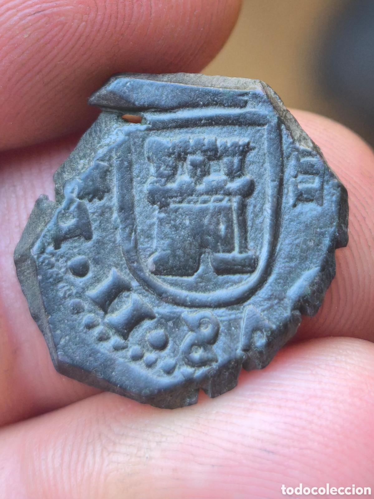 Monedas de Espa&ntilde;a: Carlos II 1695 Coru&ntilde;a 2 maravedis venera