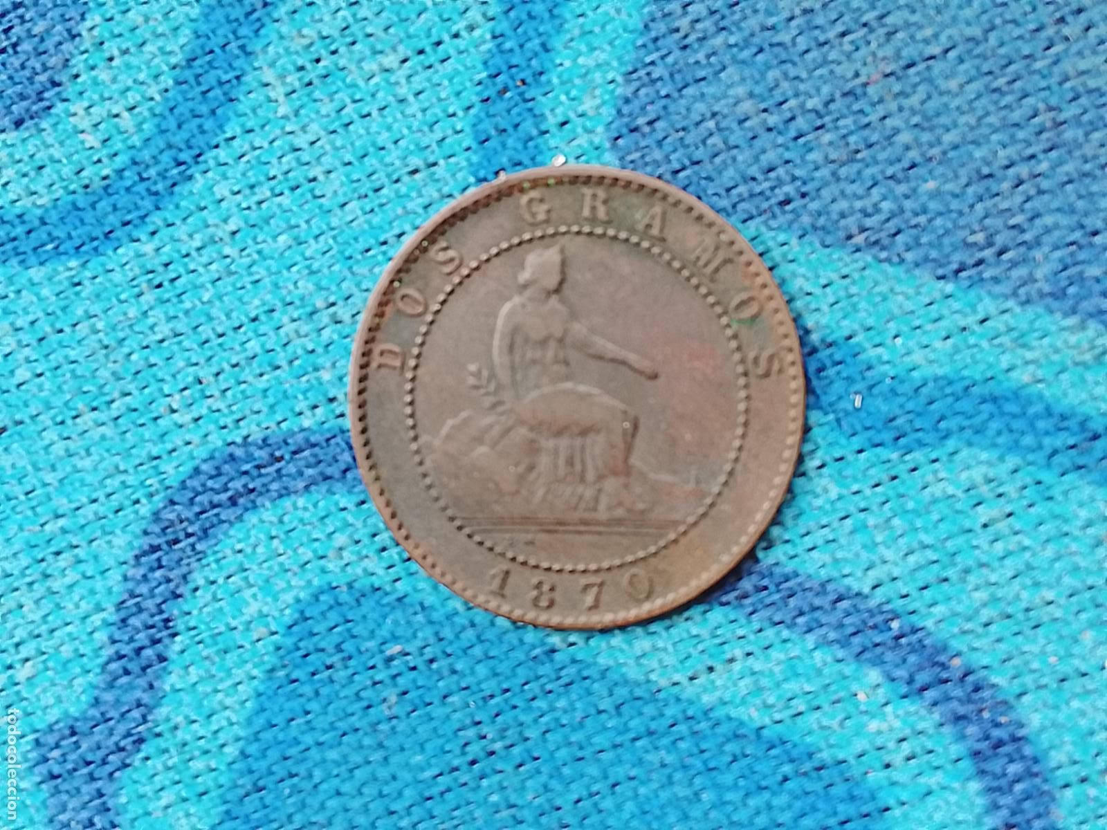 Monedas de Espa&ntilde;a: 2 c&eacute;ntimos de 1870 Gobierno Provisional