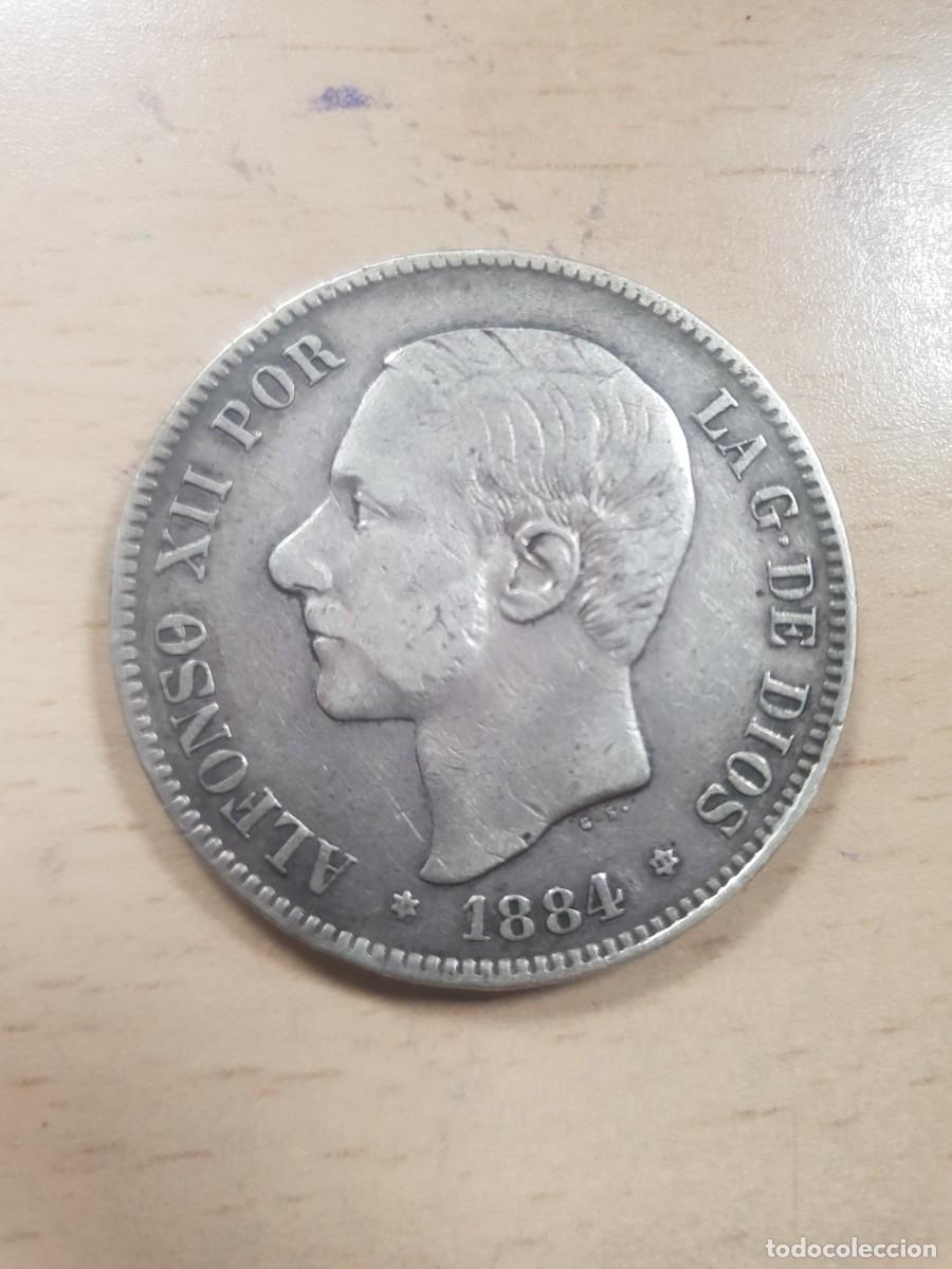 Monedas de Espa&ntilde;a: Moneda plata 5 pesetas alfonso xii 1884