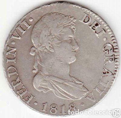 Monedas de Espa&ntilde;a: 8 reales Fernando VII Sevilla 1818