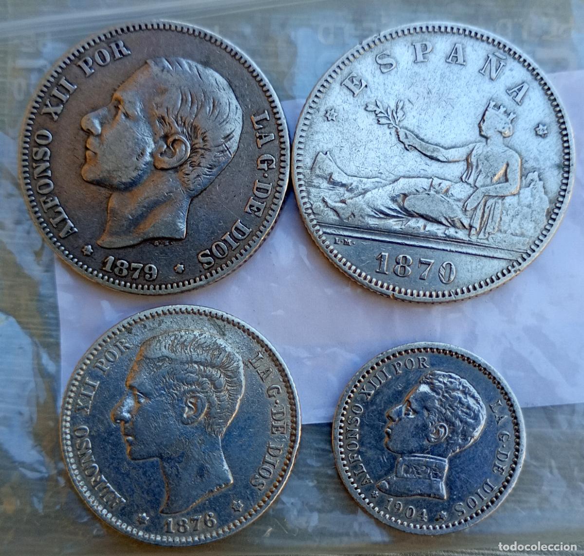 Monedas de Espa&ntilde;a: Lotecillo de monedas de plata bonitas
