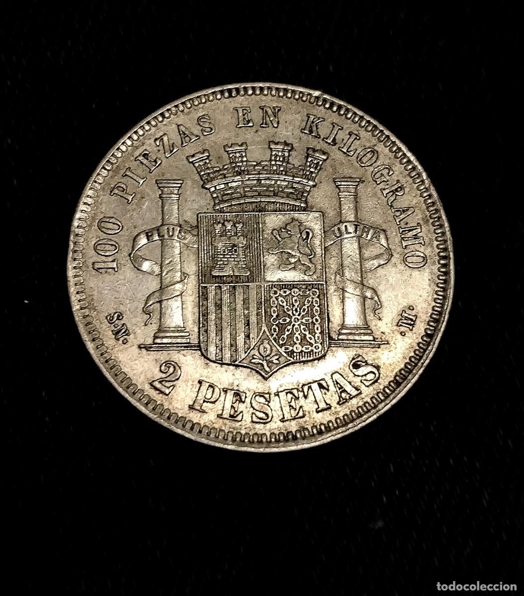 Monedas de Espa&ntilde;a: EBC! Gob. Provisional 2 pesetas 1869 plata - Foto 2