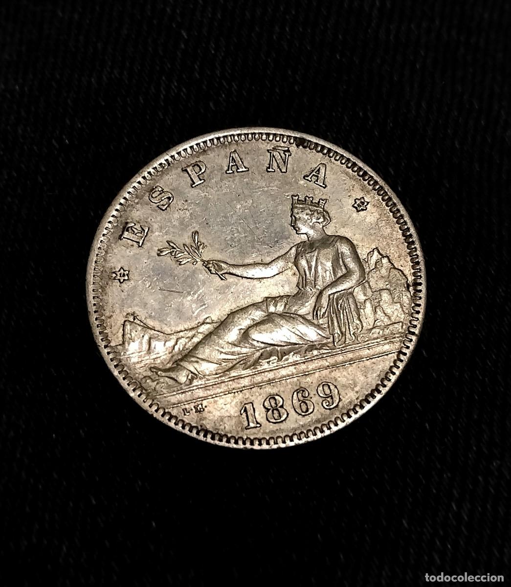 Monedas de Espa&ntilde;a: EBC! Gob. Provisional 2 pesetas 1869 plata - Foto 3