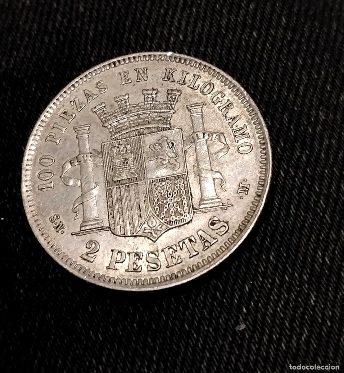 Monedas de Espa&ntilde;a: EBC! Gob. Provisional 2 pesetas 1869 plata - Foto 4
