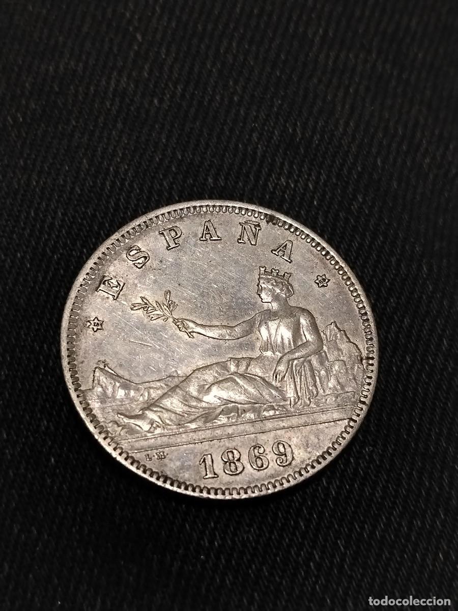Monedas de Espa&ntilde;a: EBC! Gob. Provisional 2 pesetas 1869 plata - Foto 5