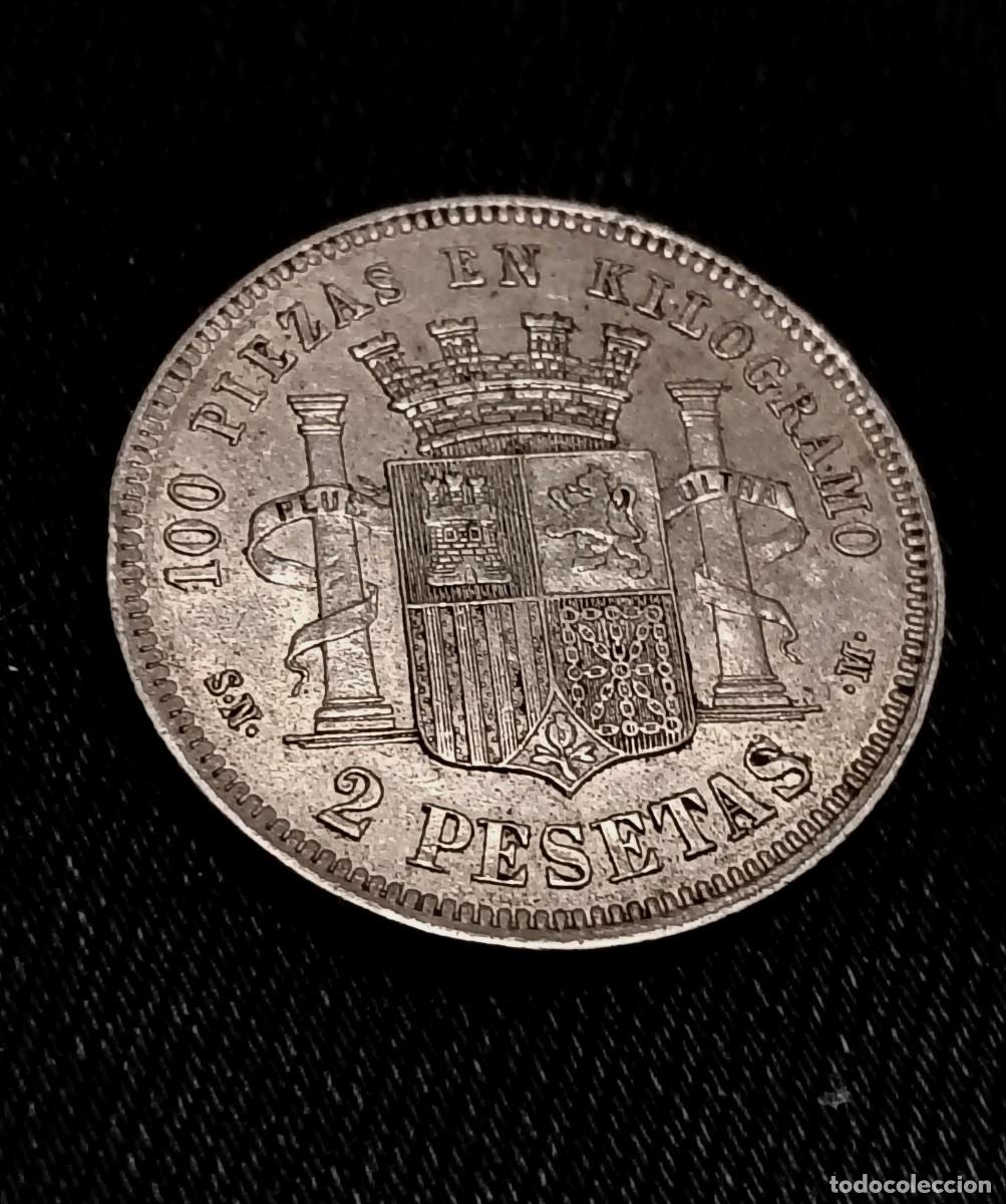 Monedas de Espa&ntilde;a: EBC! Gob. Provisional 2 pesetas 1869 plata - Foto 6