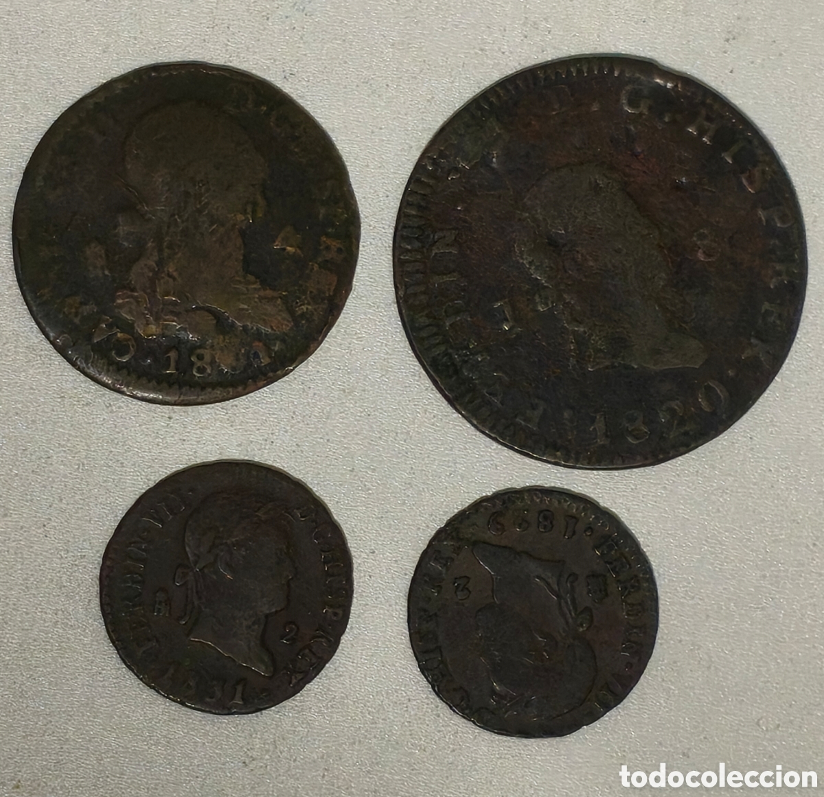 Monedas de Espa&ntilde;a: LOTE 4 MONEDAS MARAVED&Iacute;S