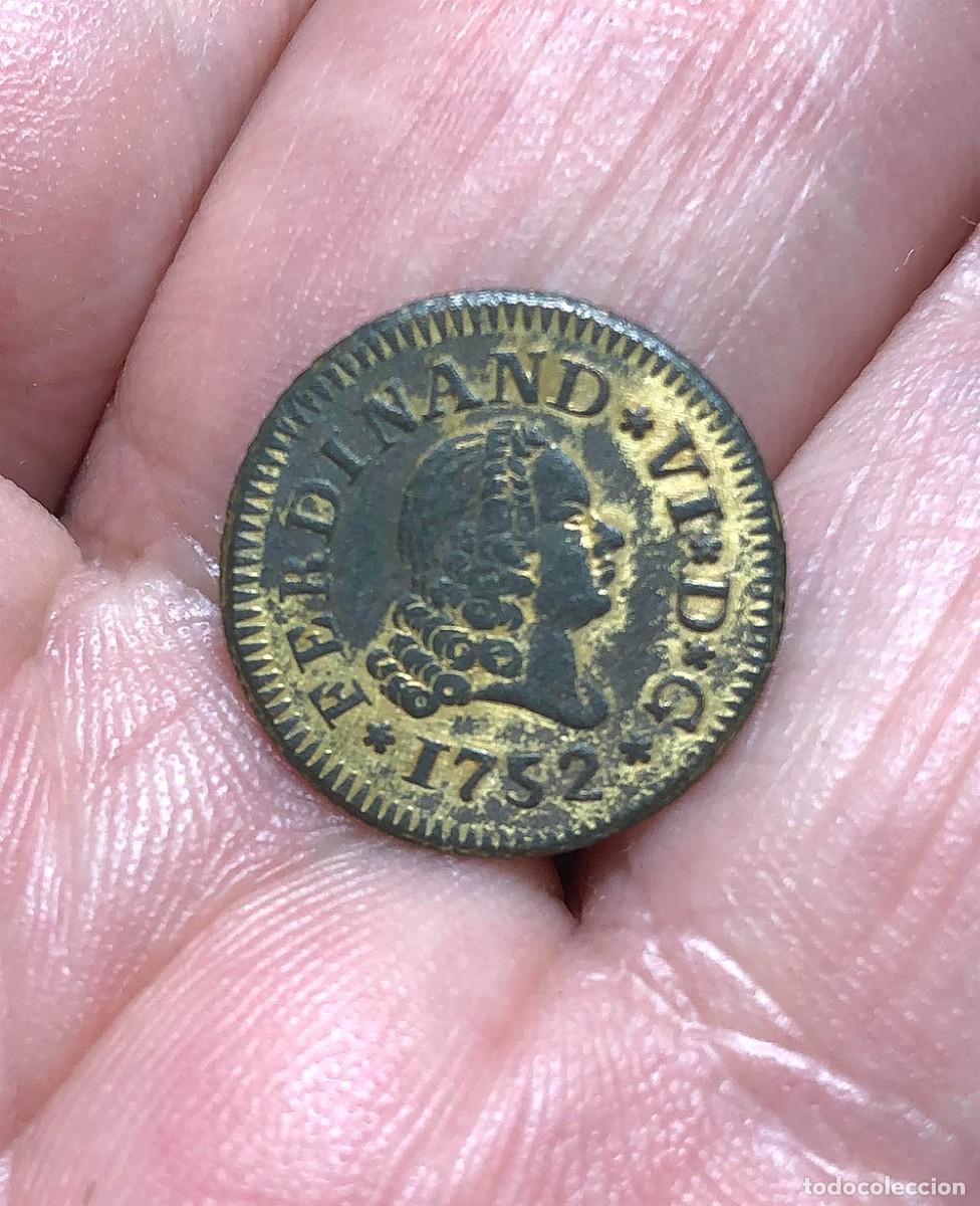 Monete da Spagna: MEDIO ESCUDO ( durillo ) FERNANDO VI / A&Ntilde;O 1752 / JB ( MADRID ) FALSA DE &Eacute;POCA