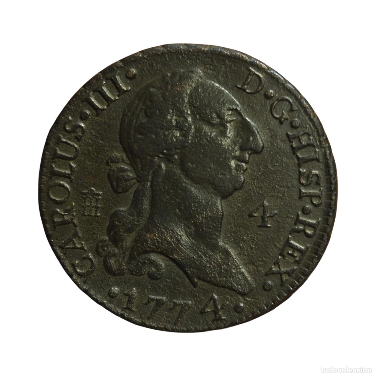 Monedas de Espa&ntilde;a: NT/ CARLOS III 4 MARAVEDIES 1774 SEGOVIA (E1451)