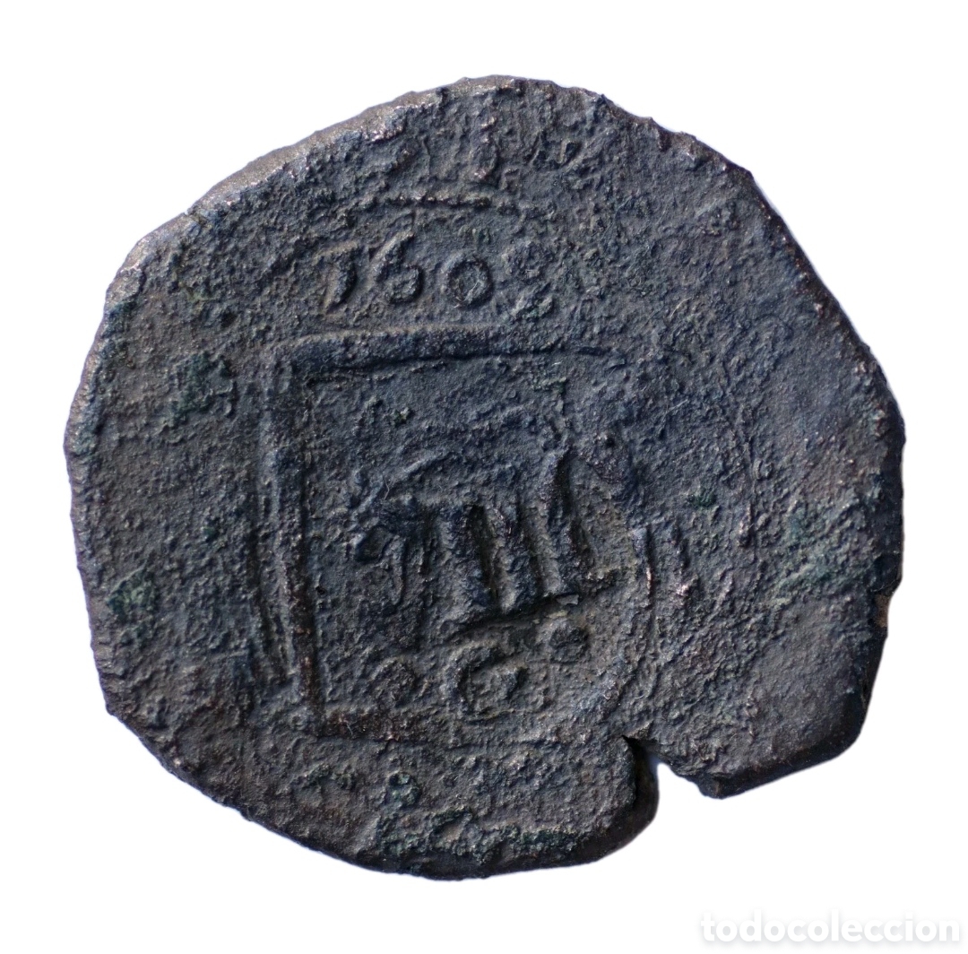 Monedas de Espa&ntilde;a: 8 MARAVEDIS 1605 FELIPE III BURGOS RESELLADOS 1641 GRANADA