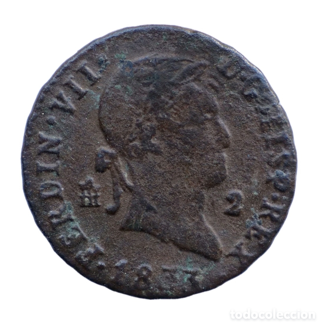 Moedas de Espanha: 2 MARAVEDIS 1833 FERNANDO VII SEGOVIA