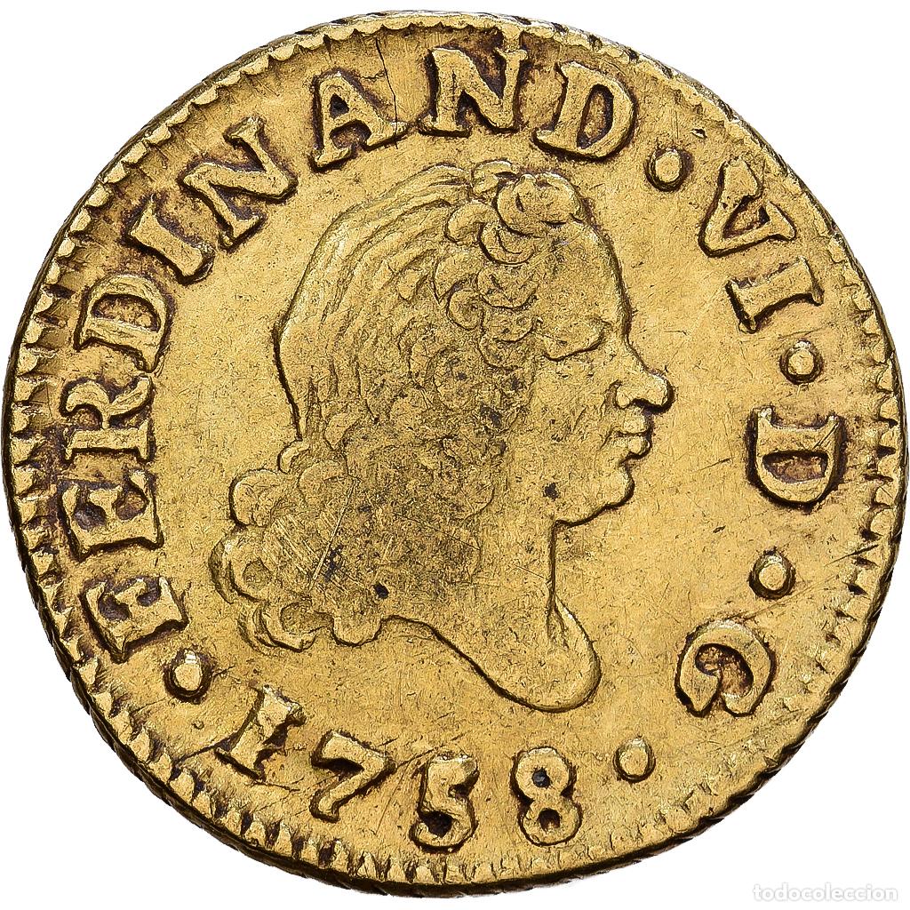 Monedas de Espa&ntilde;a: [#1546491] Espa&ntilde;a, Ferdinand VI, 1/2 Escudo, 1758, Madrid, Oro, MBC, KM:378