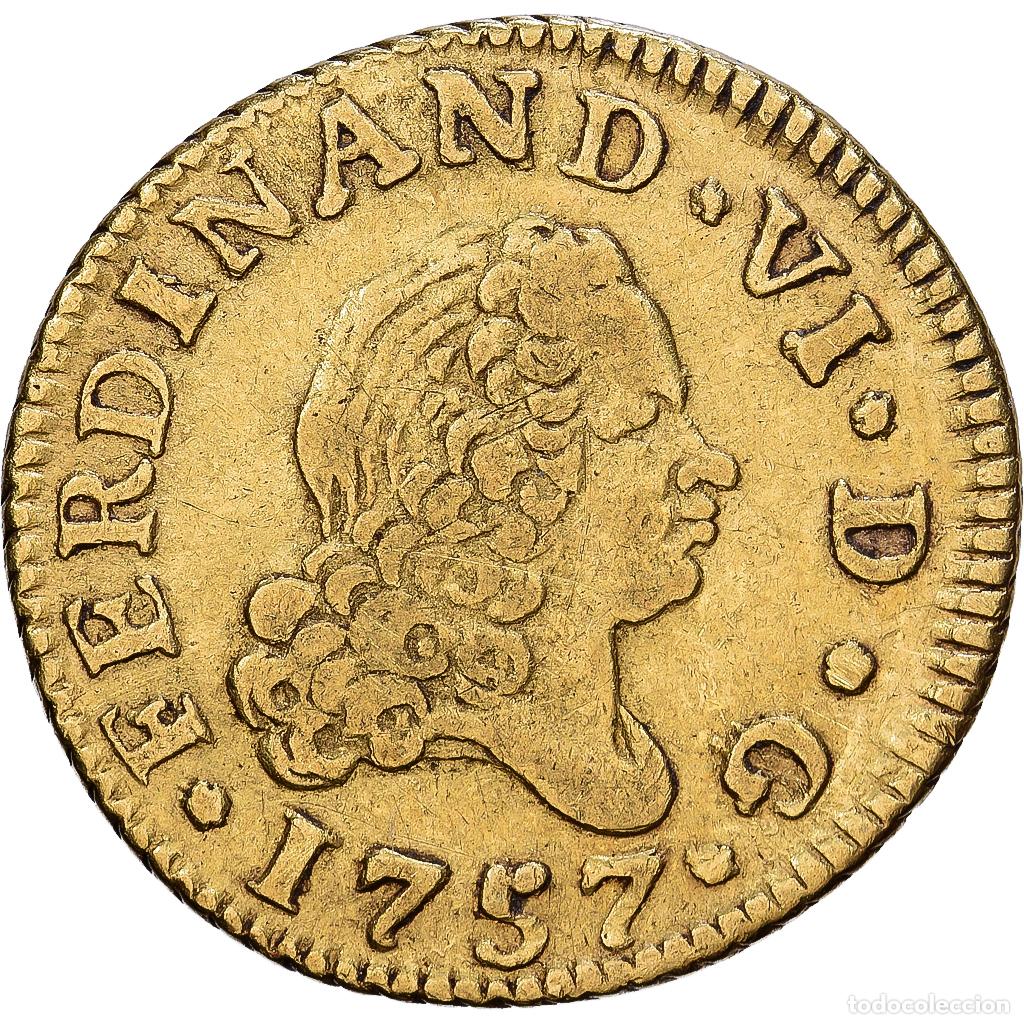 Monedas de Espa&ntilde;a: [#1546492] Espa&ntilde;a, Ferdinand VI, 1/2 Escudo, 1757, Madrid, Oro, MBC, KM:378