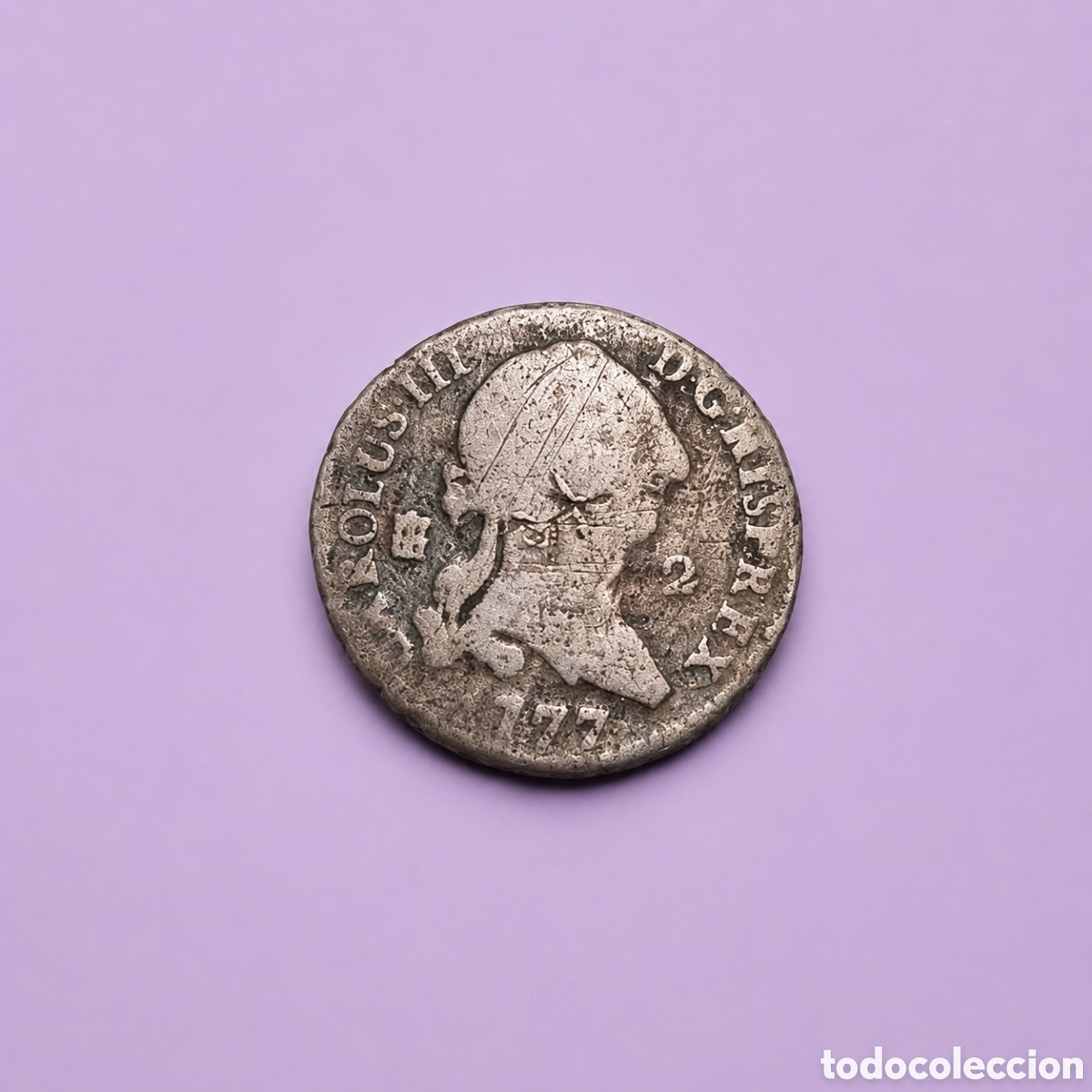 Monedas de Espa&ntilde;a: Moneda 2 Maravedis Carlos III a&ntilde;o 1777