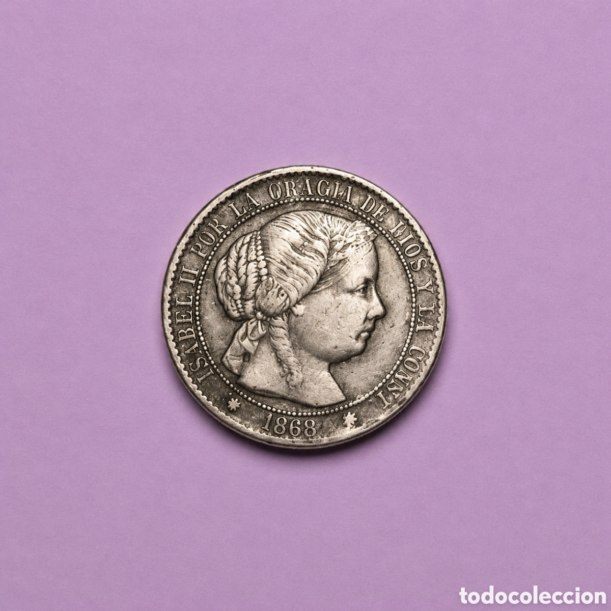 Monedas de Espa&ntilde;a: 1 C&eacute;ntimo de Escudo Isabel II 1868 &ndash; Moneda antigua espa&ntilde;ola