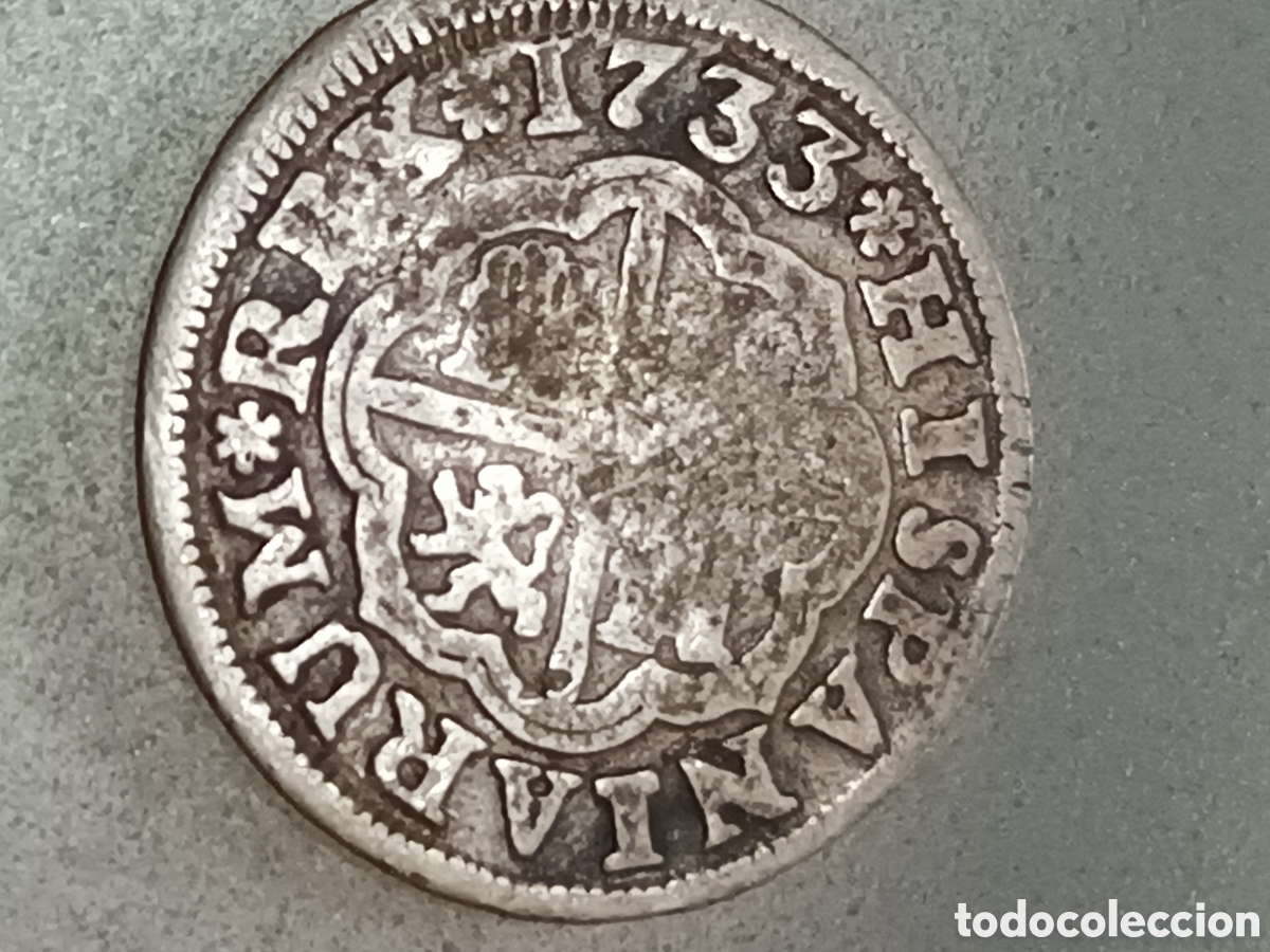 Monedas de Espa&ntilde;a: MONEDA DE UN REAL DE PLATA DE CARLOS V A&Ntilde;O 1733