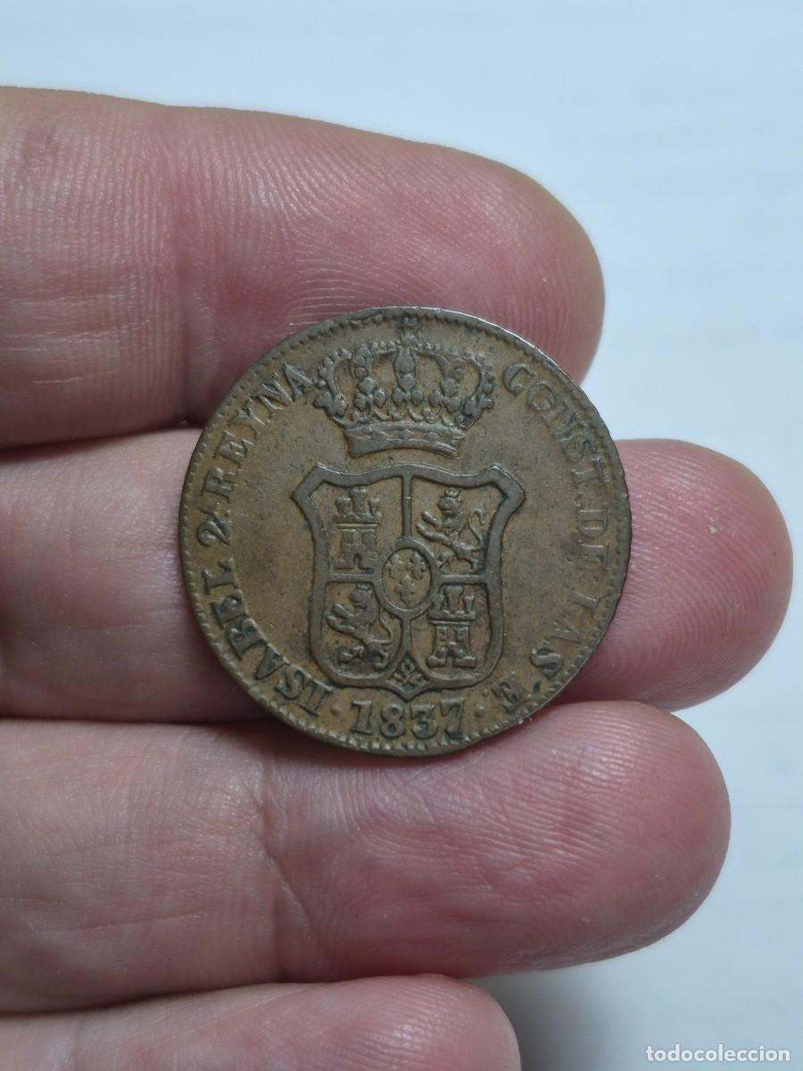 Monedas de Espa&ntilde;a: NT/ ISABEL II 3 CUARTOS 1837 CATALU&Ntilde;A (E1466)